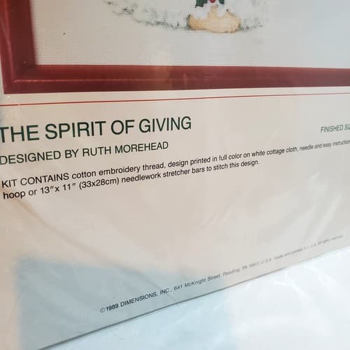 Sunset Gallery Crewel The Spirit of Giving Christmas 1989 Angel Bird Needlepoint - Thumbnail 5