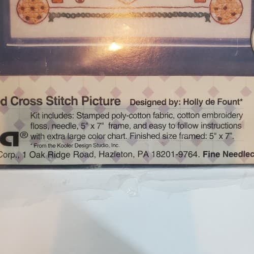 Vtg Gallery Of Stitches Bucilla Stamped Cross Stitch Give Me Chocolate 33348 5x7 - Thumbnail 5