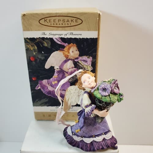 Vintage 1996 Hallmark Keepsake Ornament The Language Of Flowers Pansy Angel - Thumbnail 5