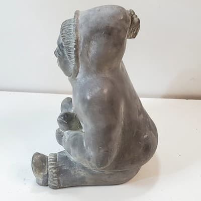 Vtg Abbott Canada Gray Inuit Hunter w/ Fish Figure Arctic Native Art Sculpture - Thumbnail 6
