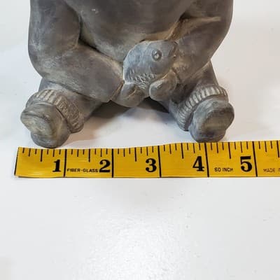 Vtg Abbott Canada Gray Inuit Hunter w/ Fish Figure Arctic Native Art Sculpture - Thumbnail 9