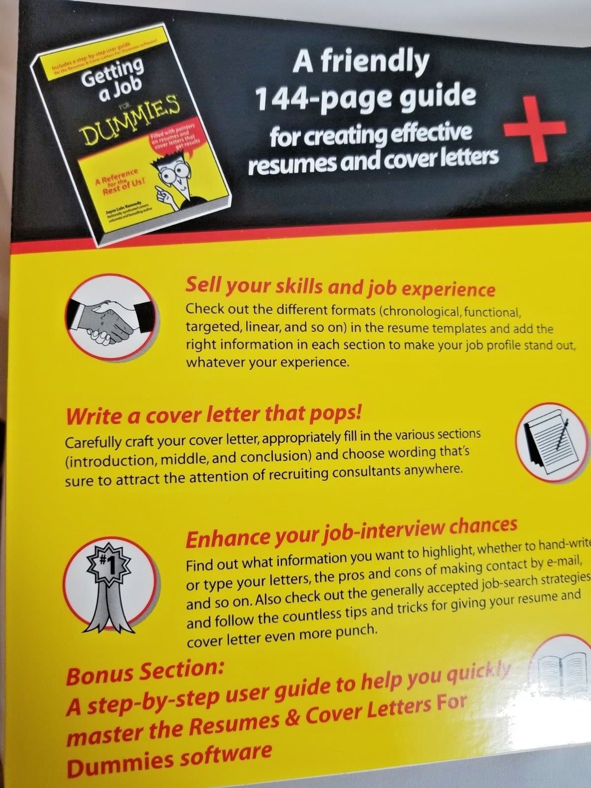 Resumes & Cover Letters for Dummies CD ROM & 144 page reference guide new in box - Thumbnail 3