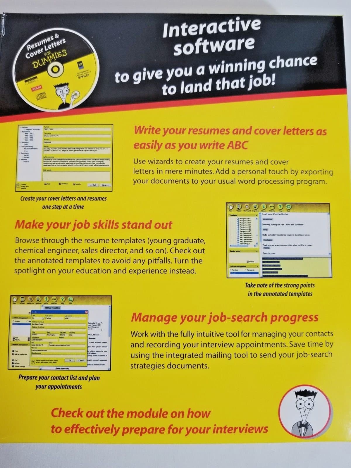 Resumes & Cover Letters for Dummies CD ROM & 144 page reference guide new in box - Thumbnail 2