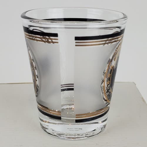 Vintage Philadelphia Birthplace of Liberty Souvenir Shot Glass Black Gold Bell - Thumbnail 3