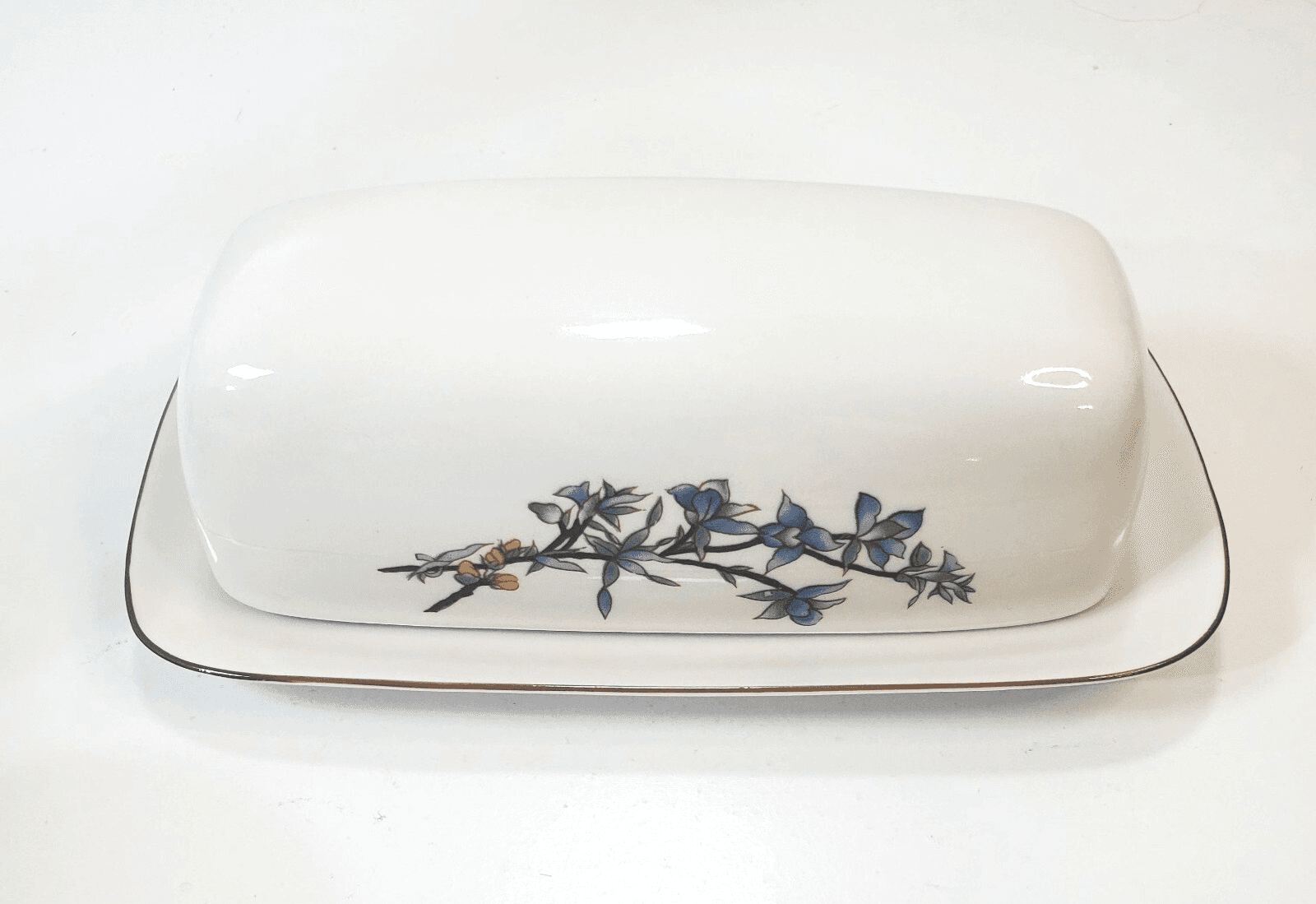 Woodhill by Citation Covered Butter Dish Discontinued Pattern Porcelain Flowers