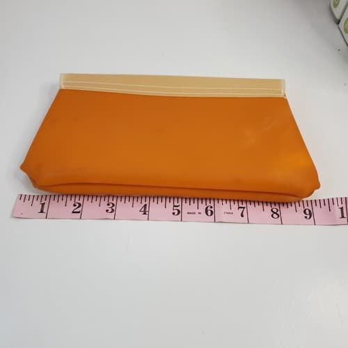 Avon Orange PVC Gel Y2K Style Clutch Purse Make-up Bag - Thumbnail 6