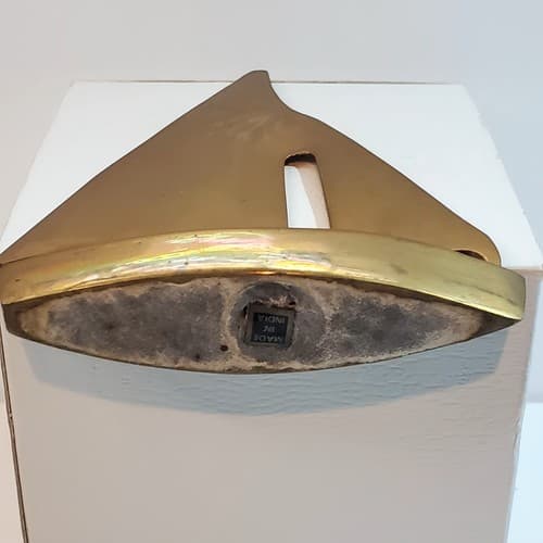 Vintage Solid Brass Sailboat Nautical Figurine Ship Sculpture Boat Made In India - Thumbnail 3