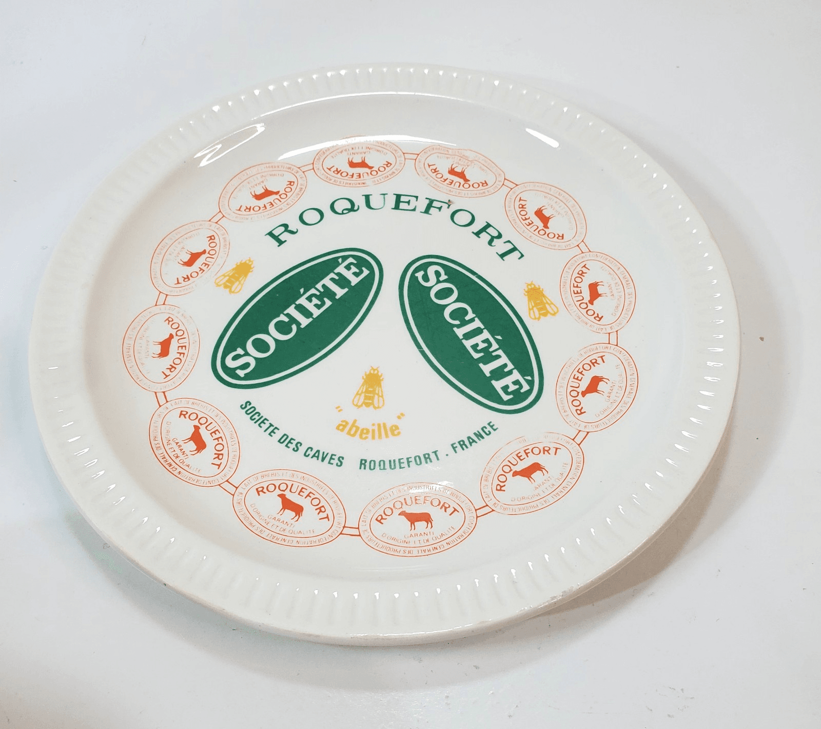 Vintage St. Amand Cheese Plate Fromages De France Societe Roquefort 7 inch