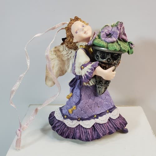Vintage 1996 Hallmark Keepsake Ornament The Language Of Flowers Pansy Angel - Thumbnail 3
