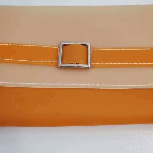 Avon Orange PVC Gel Y2K Style Clutch Purse Make-up Bag - Thumbnail 2