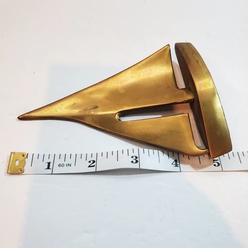 Vintage Solid Brass Sailboat Nautical Figurine Ship Sculpture Boat Made In India - Thumbnail 5