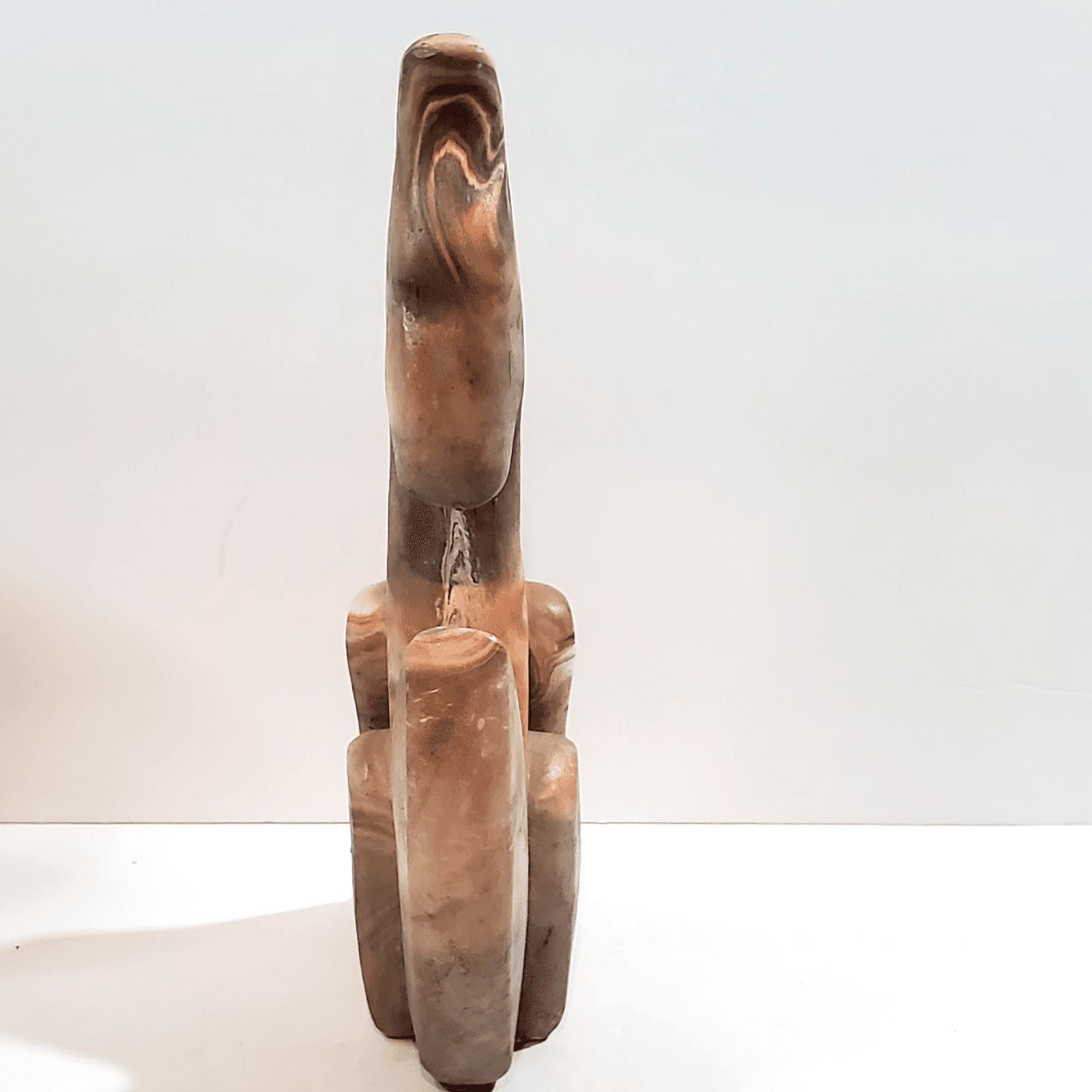 Vintage Howling Wolf Coyote Stone Marble Handcrafted Sculpture Figurine 8.5 Tall - Thumbnail 4