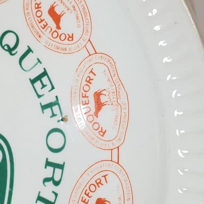 Vintage St. Amand Cheese Plate Fromages De France Societe Roquefort 7 inch - Thumbnail 6