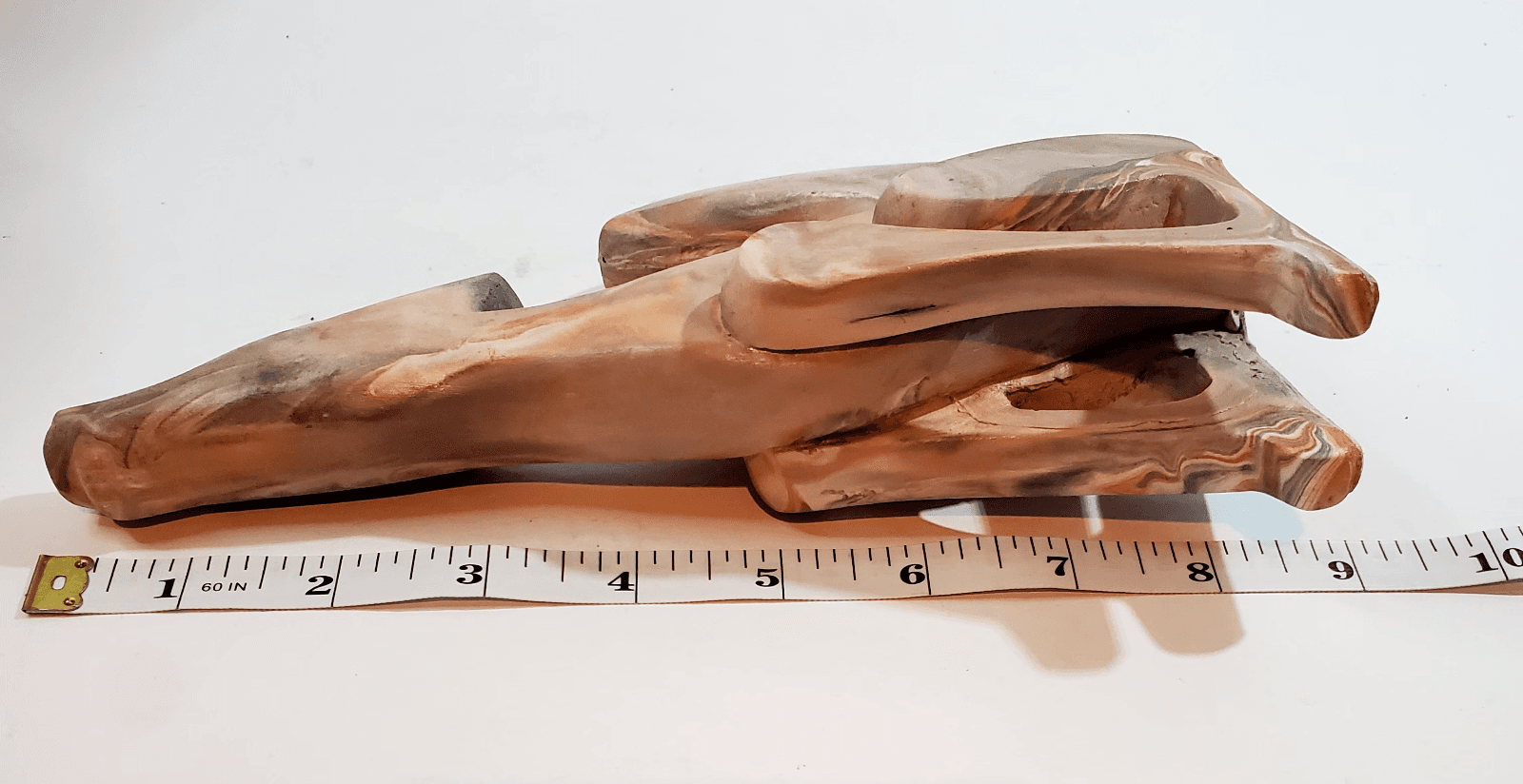 Vintage Howling Wolf Coyote Stone Marble Handcrafted Sculpture Figurine 8.5 Tall - Thumbnail 6