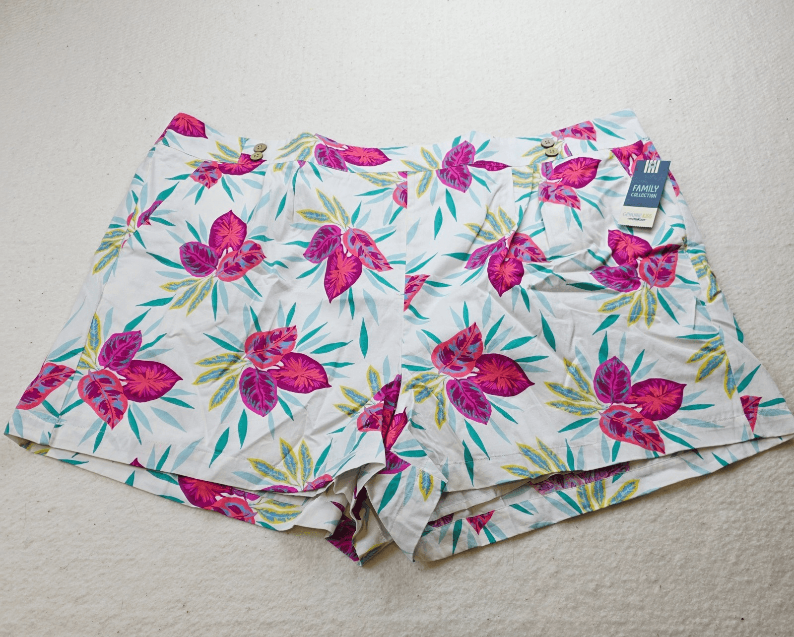 Oshkosh Women's Ivory Cream Floral Print Lined Shorts Family Collection Size 3X - Thumbnail 2