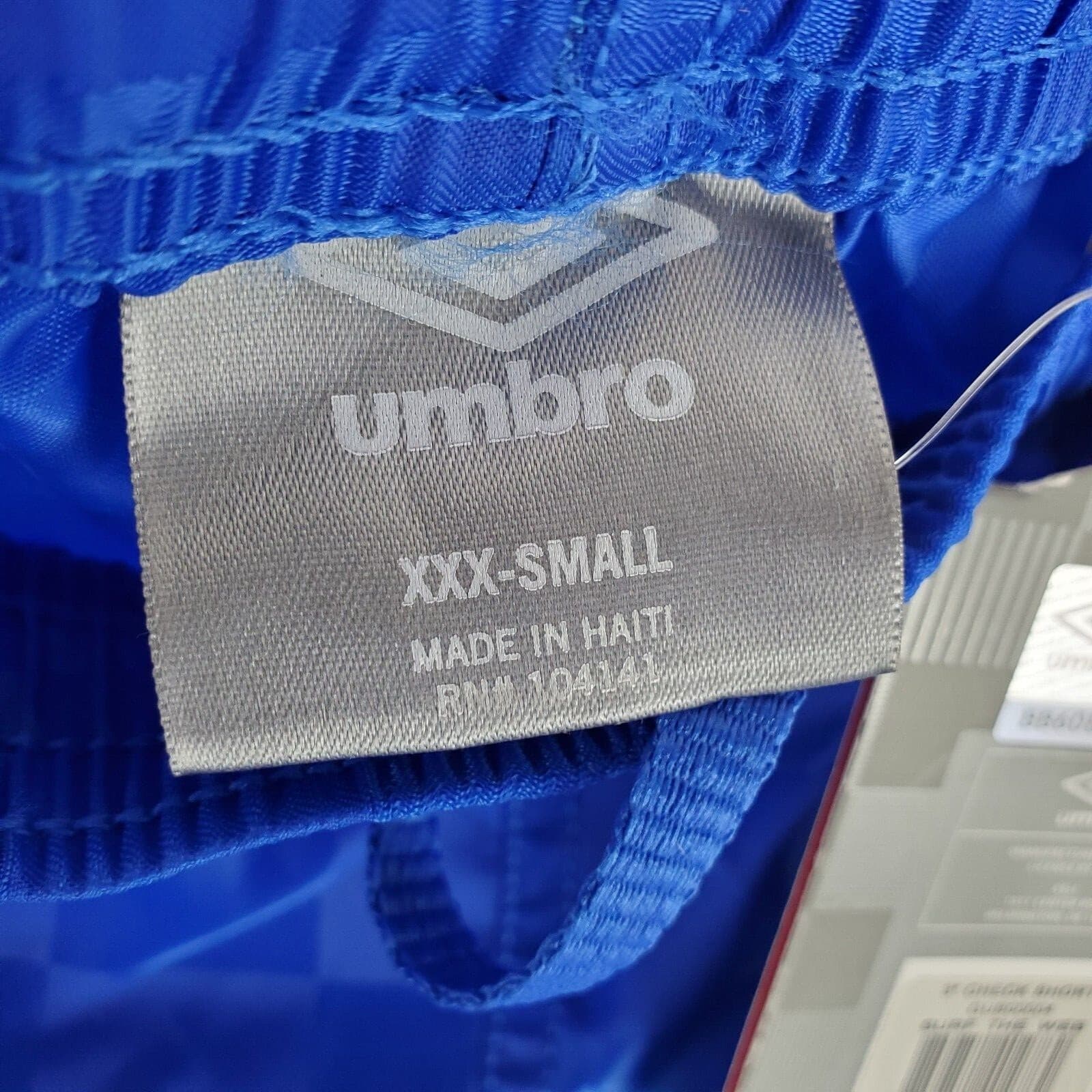 Umbro Youth NWT Shiny Blue Check Soccer Shorts Girls Shorter Inseam Sz XXX Small - Thumbnail 3