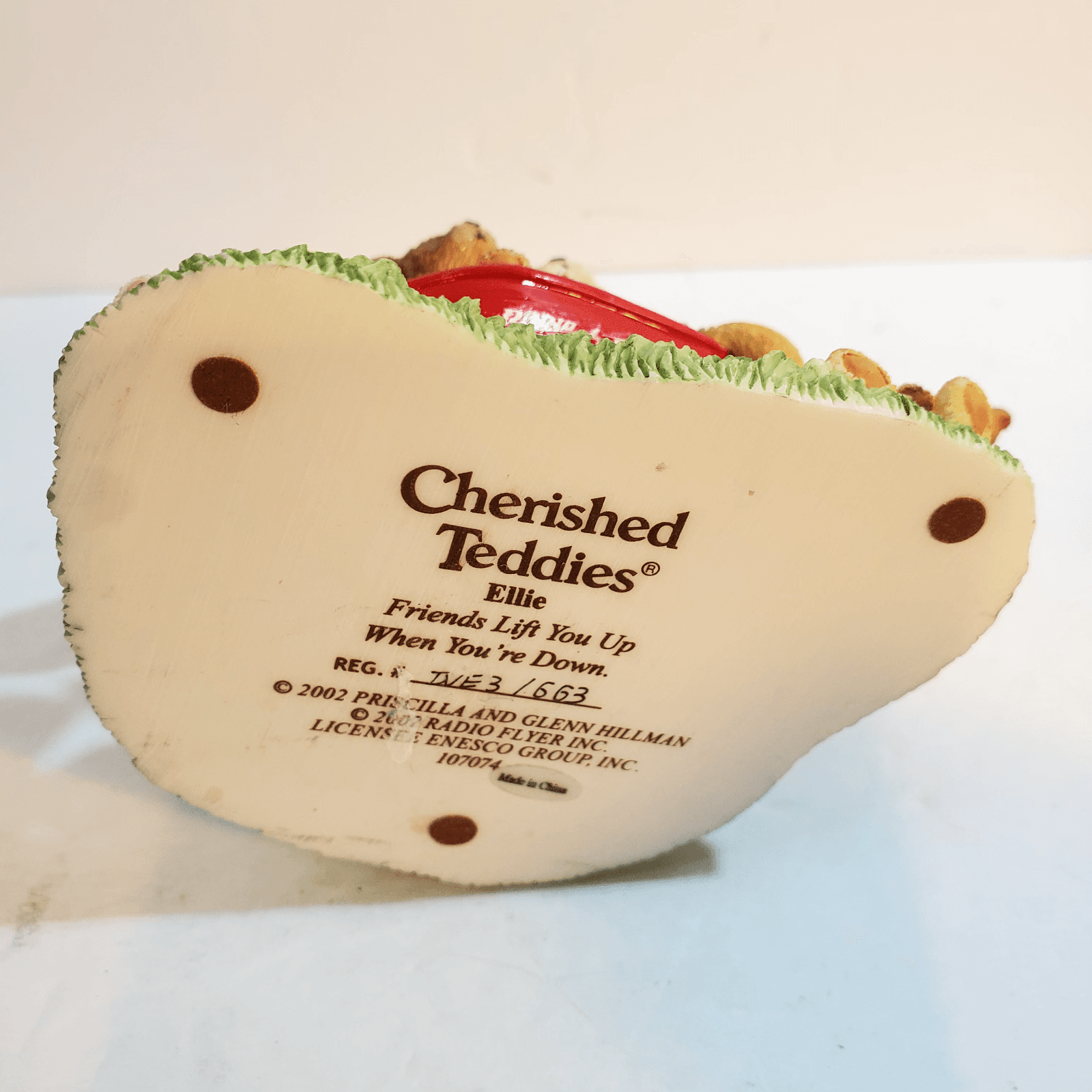 Vtg 2002 Cherished Teddies Ellie Friends Lift You Up Radio Flyer Wagon Figurine - Thumbnail 6