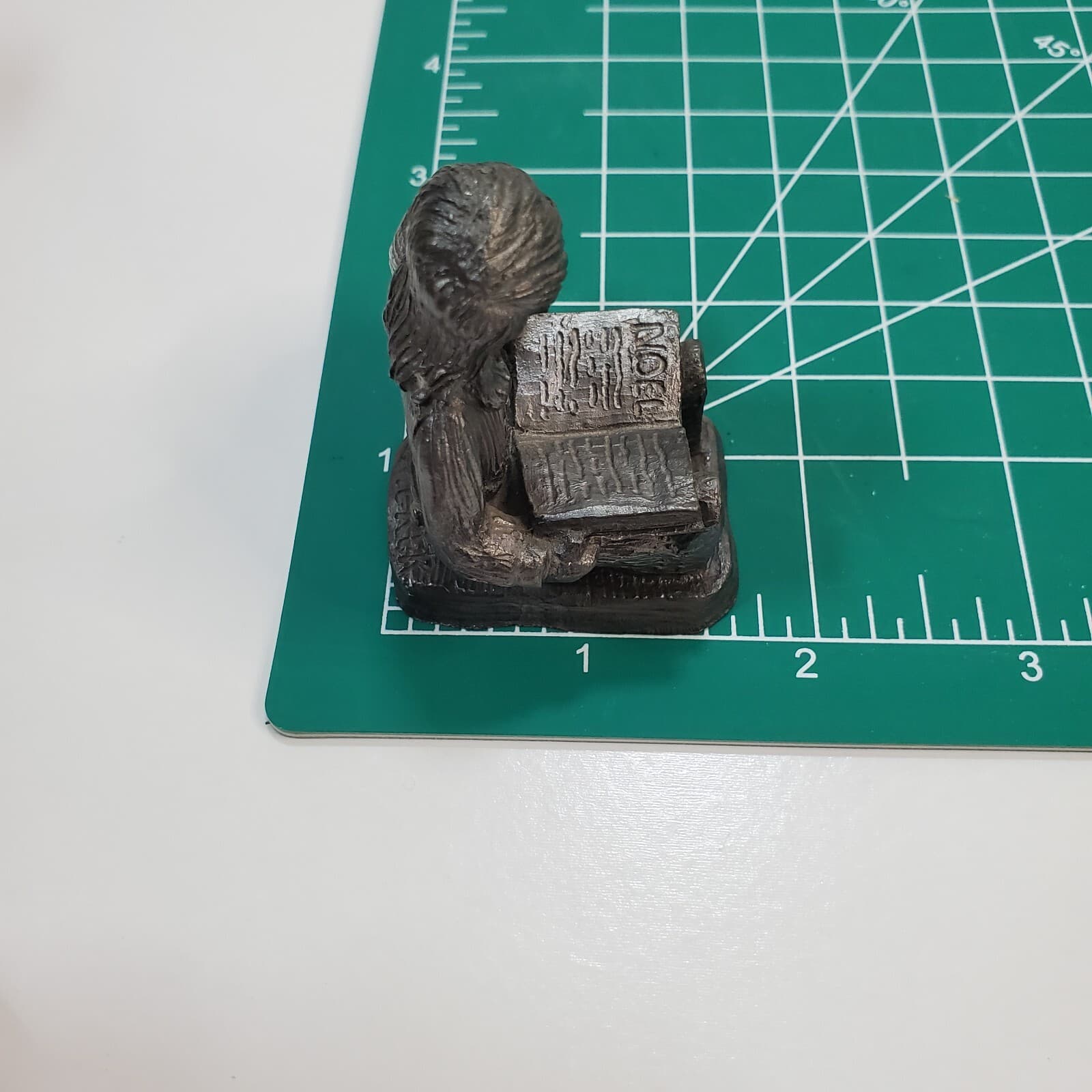 Vtg 1991 Michael Ricker Bartlett Signed Pewter Figurine Girl Reading Book Bear - Thumbnail 7