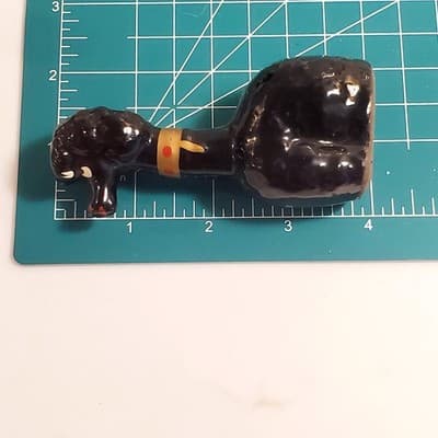 Vintage Black Redware Long Neck French Poodles Dogs Salt & Pepper Shakers Japan - Thumbnail 9