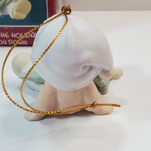 Vintage 1990 Precious Moments Don't Let The Holidays Get You Down Ornament - Thumbnail 4