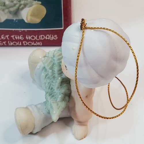 Vintage 1990 Precious Moments Don't Let The Holidays Get You Down Ornament - Thumbnail 3