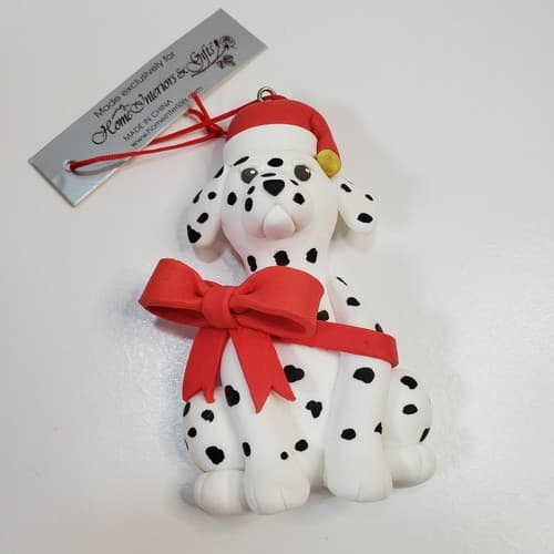 Home Interiors & Gifts Poly Clay Spotted Dalmatian Dog Christmas Ornaments NWT - Thumbnail 2