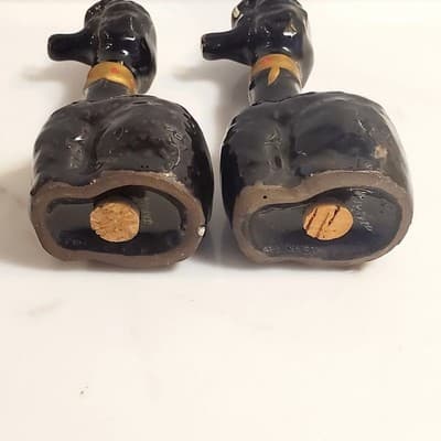 Vintage Black Redware Long Neck French Poodles Dogs Salt & Pepper Shakers Japan - Thumbnail 7