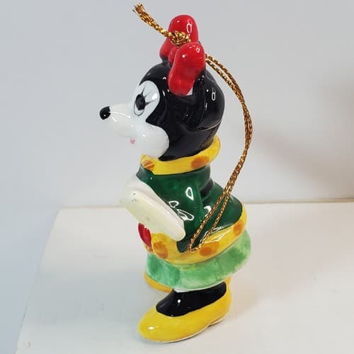 Vtg Walt Disney Production Japan Singing Minnie Mouse Christmas Ornament 3" Tall - Thumbnail 2