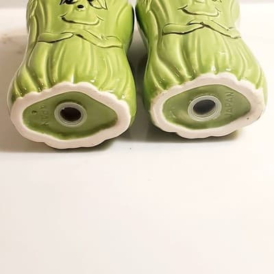 Vintage Anthropomorphic Celery Stalks Salt & Pepper Shakers Large Japan - Thumbnail 6