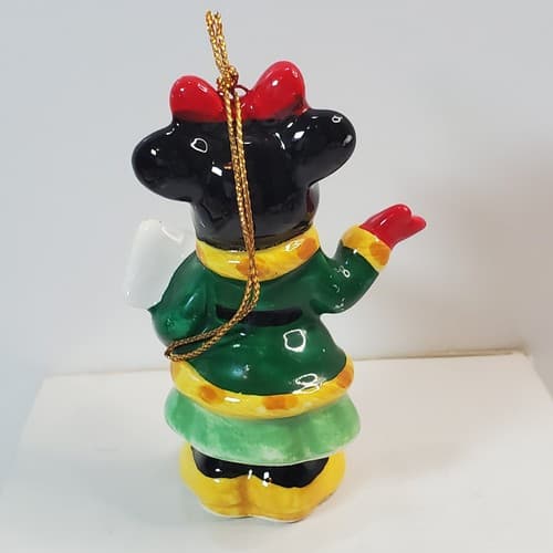 Vtg Walt Disney Production Japan Singing Minnie Mouse Christmas Ornament 3" Tall - Thumbnail 3