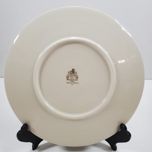 Vintage PICKARD Plate 8.25" Hand Decorated Floral Bouquet Design White Rim USA - Thumbnail 2