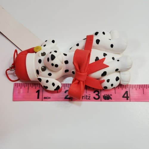 Home Interiors & Gifts Poly Clay Spotted Dalmatian Dog Christmas Ornaments NWT - Thumbnail 5