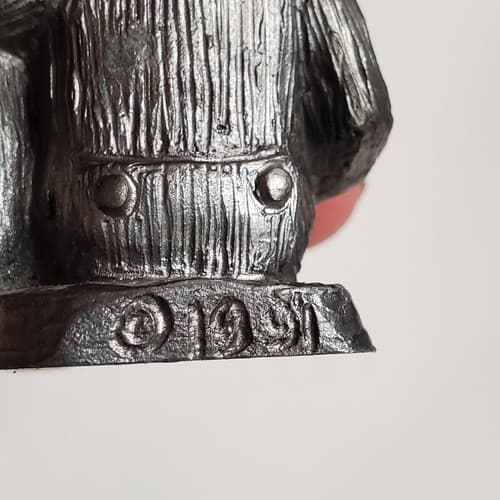 Vtg 1991 Michael Ricker Bartlett Signed Pewter Figurine Girl Reading Book Bear - Thumbnail 9
