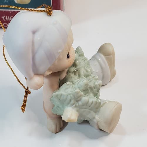 Vintage 1990 Precious Moments Don't Let The Holidays Get You Down Ornament - Thumbnail 5
