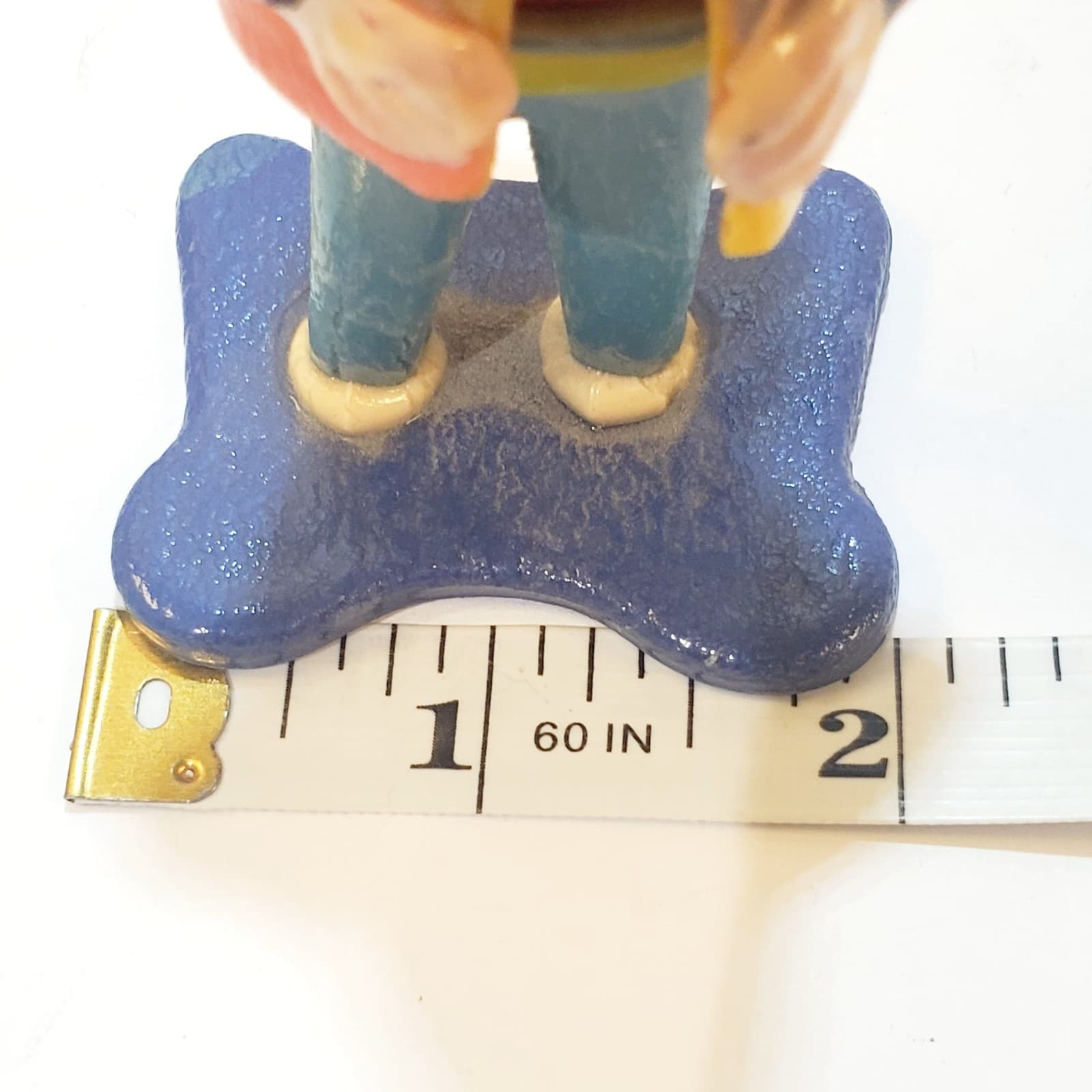 Vintage Motif Turkey Hand Painted Clay Villager Carrying Basket Of Food Figurine - Thumbnail 10