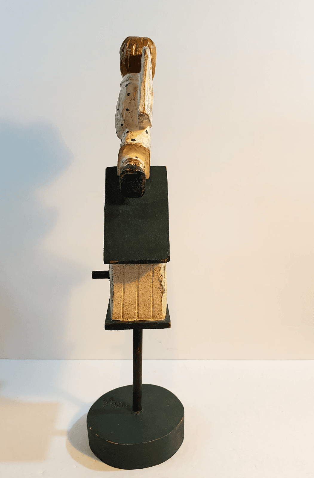 James Haddon Signed Hand Carved Hand Painted Folk Art Angel Birdhouse on Stand - Thumbnail 11
