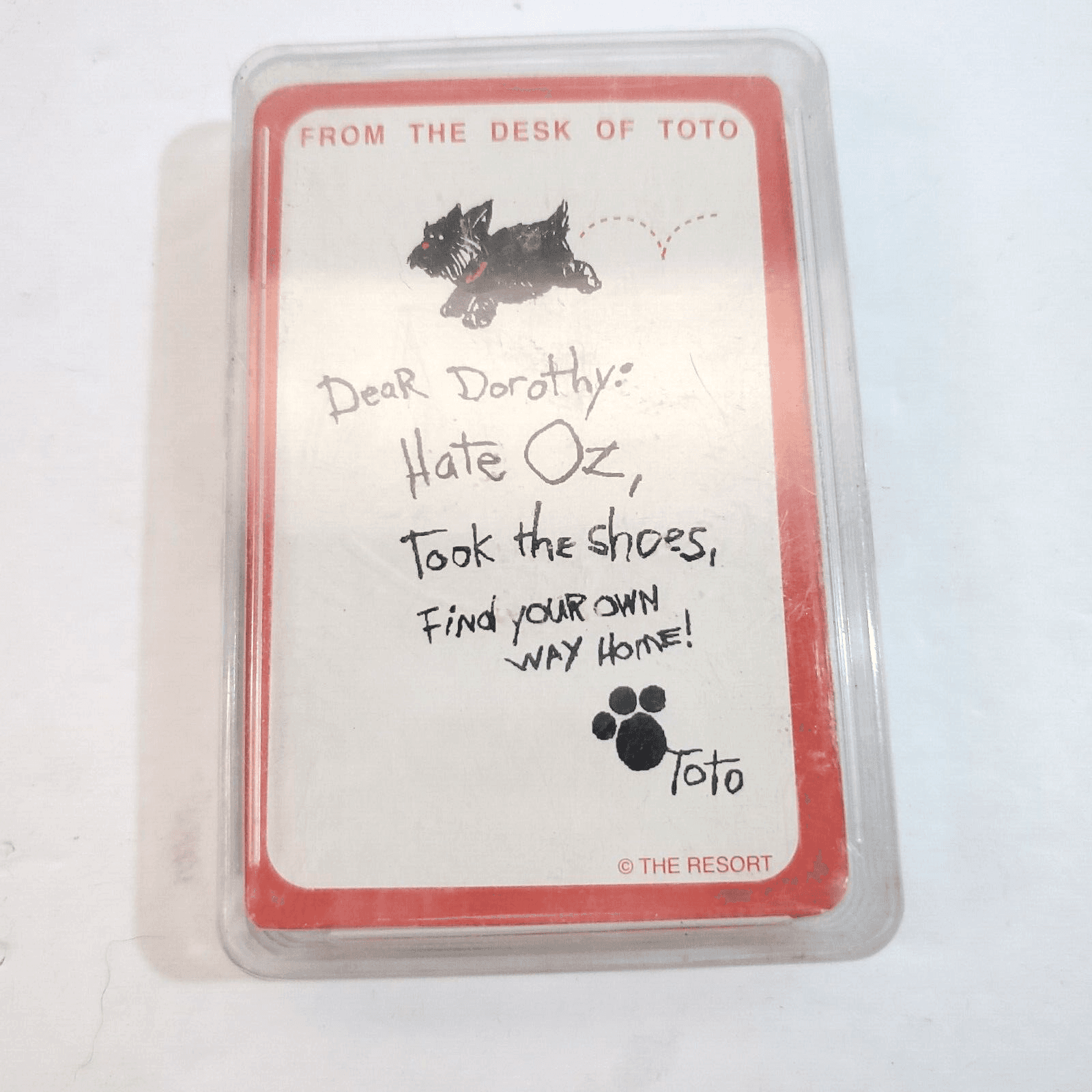 Wizard of Oz Playing Cards From the Desk of Toto Dear Dorothy w/Plastic Case NEW