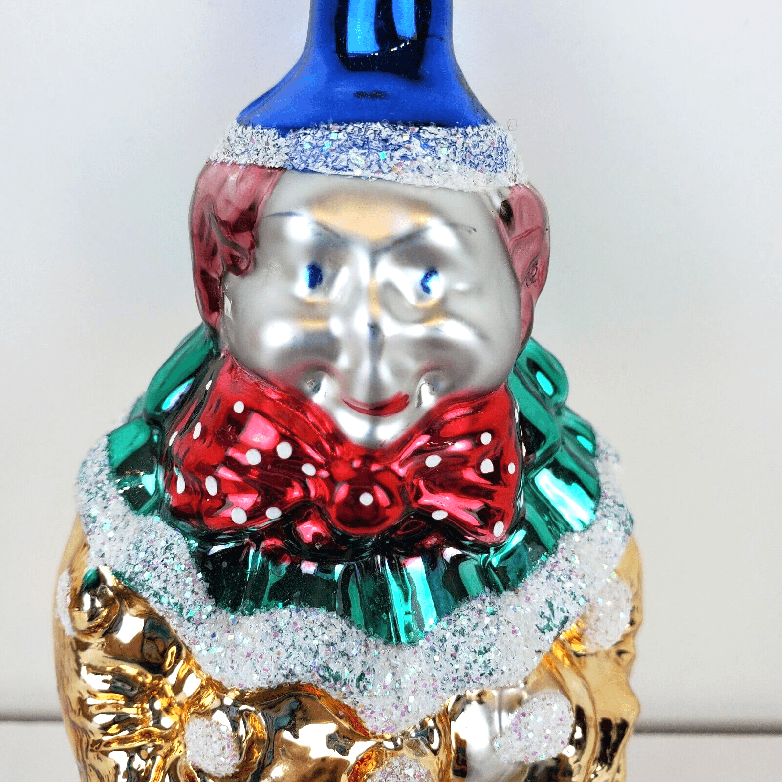 Vintage Blown Glass Clown Jester Colorful Ornament Made in Poland - Thumbnail 2