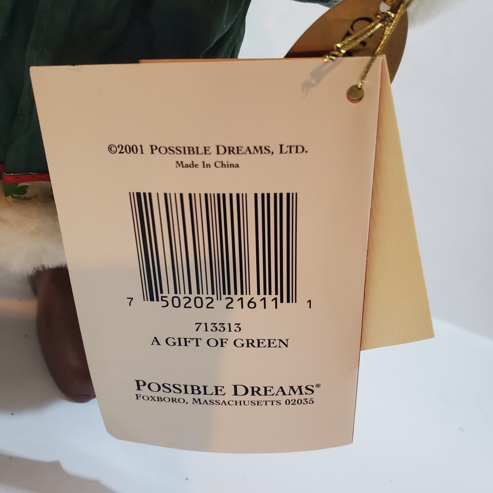 Vintage 2001 Clothtique Possible Dreams A Gift Of Green Christmas Figurine - Thumbnail 3