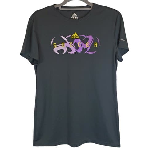 Adidas Women’s Black Soccer T-Shirt Climalite Large Performance Tee Activewear