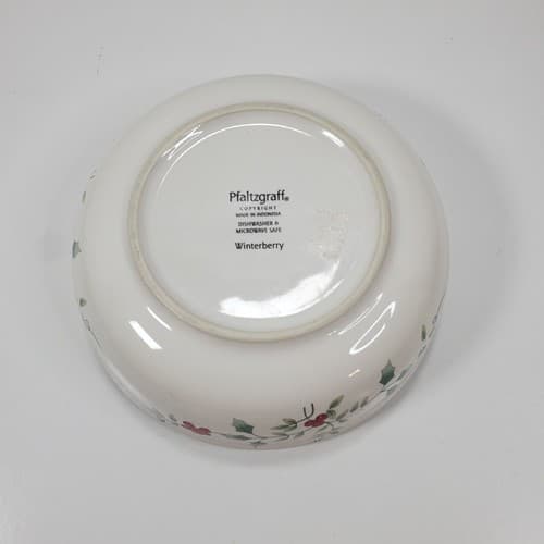 Pfaltzgraff Winterberry Merry Everything 7" Christmas Serving Bowl Candy Dish - Thumbnail 4