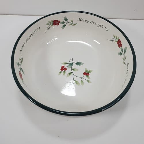 Pfaltzgraff Winterberry Merry Everything 7" Christmas Serving Bowl Candy Dish - Thumbnail 2