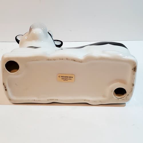 Vintage Henriksen Imports Inc Ceramic Cow Bull Black White Napkin Holder Japan - Thumbnail 7
