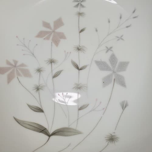 Vintage Fine Porcelain China BETH Japan Floral Round Serving Bowl Silver Trim 9" - Thumbnail 2