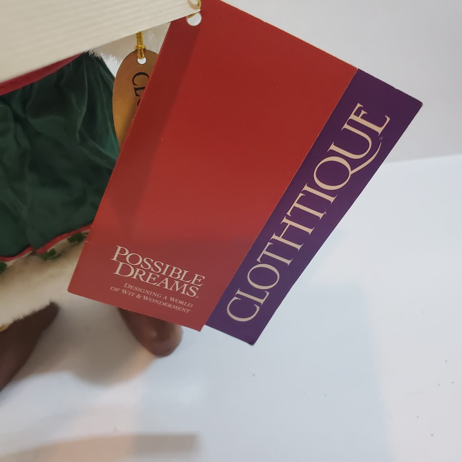 Vintage 2001 Clothtique Possible Dreams A Gift Of Green Christmas Figurine - Thumbnail 4