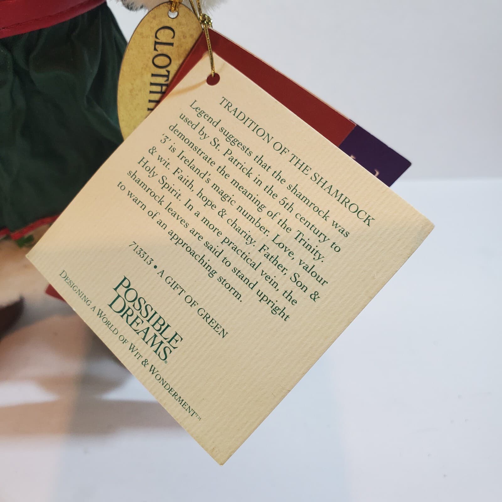 Vintage 2001 Clothtique Possible Dreams A Gift Of Green Christmas Figurine - Thumbnail 5
