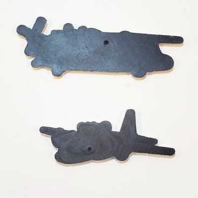 Vintage Lot of 2 Aircraft Fridge Magnets Black Hawk Helicopter & C-130 Airplane - Thumbnail 2