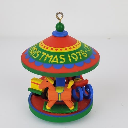 1978 Hallmark Cards Antique Toys Carousel #1 in the series Christmas Ornament - Thumbnail 2