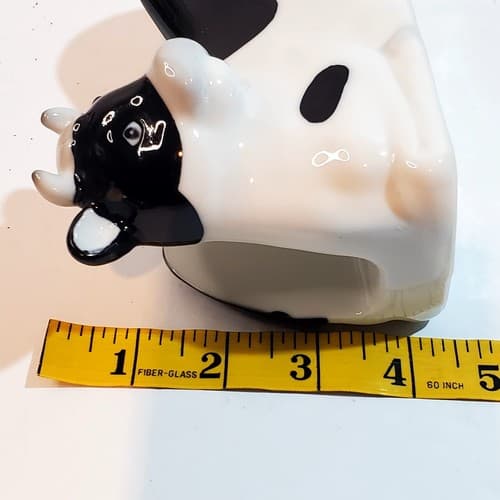 Vintage Henriksen Imports Inc Ceramic Cow Bull Black White Napkin Holder Japan - Thumbnail 11