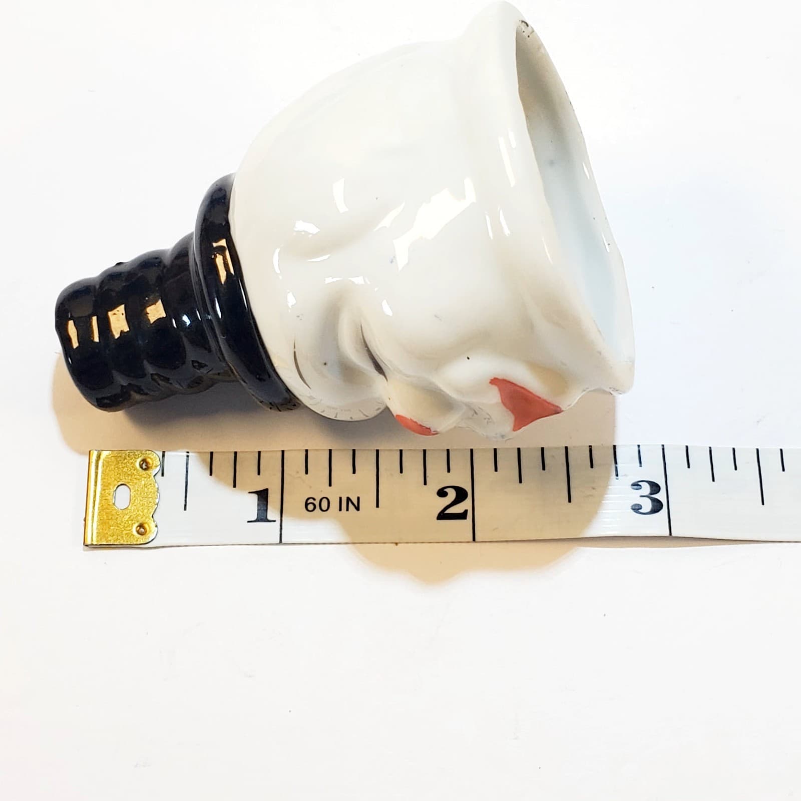 Vintage Small Ceramic Clown Snowman Head Bell Made In Taiwan Holiday Decor - Thumbnail 8